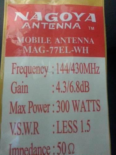 Antena Nagoya Dual-band de alto ganho (VENDIDA) — Foto 2