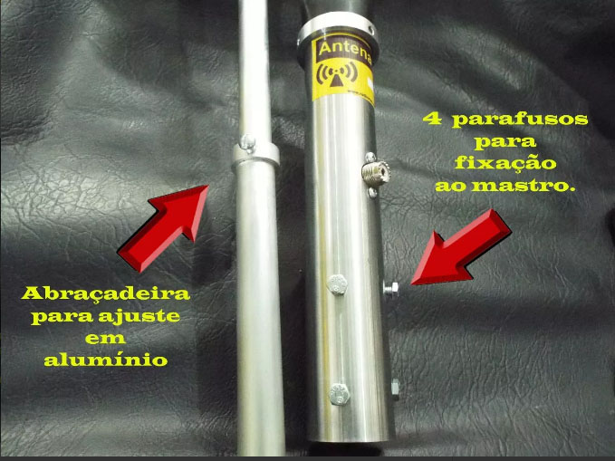 Antena Base 5/8 De Onda Px E 10 Metros 4 Elementos  R$ 245,00