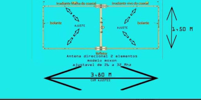 Antena Direcional 2 El Mod Moxon 10 E 11m Px Py)  R$ 290,00 — Miniatura 1