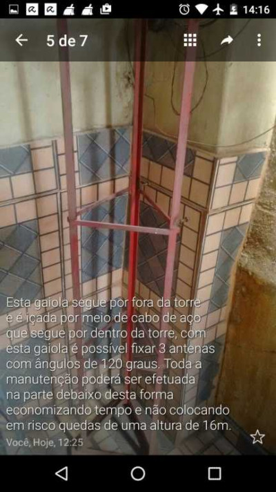 TORRE DE 15M NÃO AUTOPORTANTE NA CIDADE DO RJ, ACOMPANHA TODO O MATERIAL PARA ESTAIAMENTO. — Miniatura 4